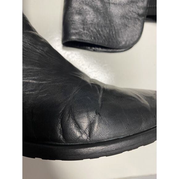 Stuart Weitzman 5050 Over The Knee Boot Black Leather Stretch Elastic Ba… - Picture 7 of 10